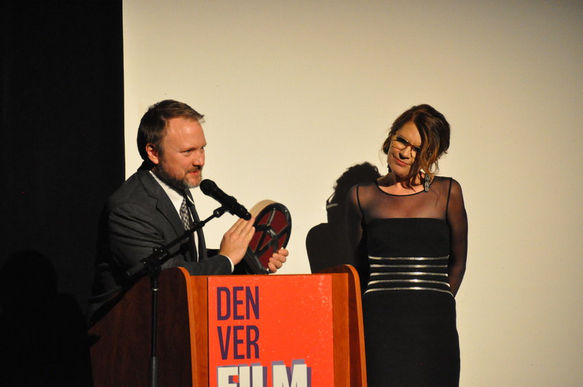 Rian Johnson, director of "Knives Out," receives the 2019 John Cassavetes Award at the 42nd annual Denver Film Festival. Johnson grew up in the Englewood area and fondly remembered seeing movies with his grandparents at the Chez Artiste.